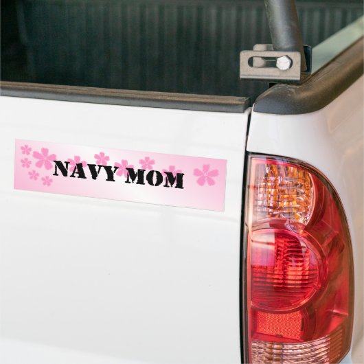 Navy mama Bleek roze Bumpersticker (Op Truck)