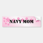 Navy mama Bleek roze Bumpersticker (Voorkant)