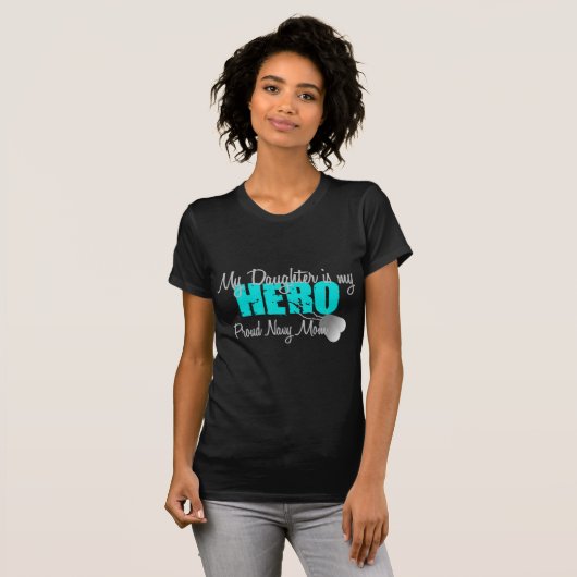Navy mama Hero Daughter T-shirt (Voorkant volledig)
