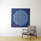 Navy Mandala Tapestry Wandkleed (In Situ (horizontaal))