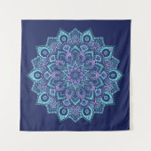 Navy Mandala Tapestry Wandkleed (Voorkant)