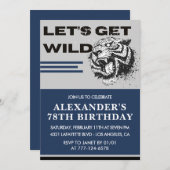 Navy Mannen 78ste verjaardagsuitnodiging Tiger Kaart (Voorkant / Achterkant)