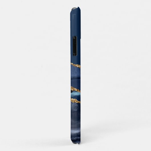 Navy Marble Geode Gold Dusty Blue Modern Name Case-Mate iPhone Case (Achterkant/rechts)