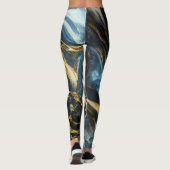 Navy marble with golden details leggings (Achterkant)