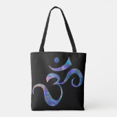 Navy Marbled  Om  Tote Bag (Achterkant)