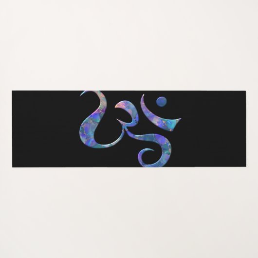 Navy Marbled  Om  Yogamat (Achterkant (horizontaal))