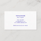 Navy Marina Boat Charter Logo Visitekaartje (Achterkant)