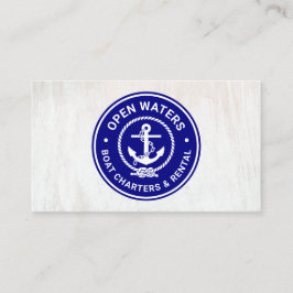 Navy Marina Boat Charter Logo Visitekaartje