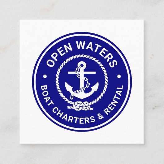 Navy Marina Boat Charter Logo Visitekaartje (Voorkant)