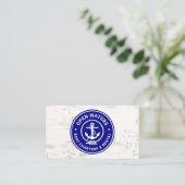 Navy Marina Boat Charter Logo Visitekaartje (Staand voorkant)