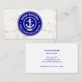 Navy Marina Boat Charter Logo Visitekaartje (Voorkant / Achterkant)
