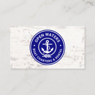 Navy Marina Boat Charter Logo Visitekaartje
