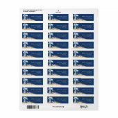 Navy Marine Retouradreslabel Etiket (Full Sheet)