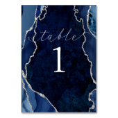 Navy, marmer en Silver Agate Table Kaart (Achterkant)