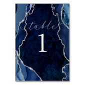 Navy, marmer en Silver Agate Table Kaart (Voorkant)