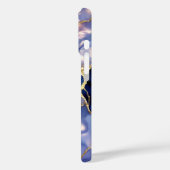 Navy Marmer Hoesje Goud Abstract Luxe (Achterkant / Links)