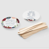 Navy Marsala Bloem Trouwprogramma Cirkel Fan Handwaaier (Niet-gemonteerd)