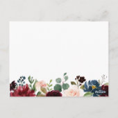 Navy Marsala Bloemen Bruiloft Tijd Capsule Kaarten (Achterkant)