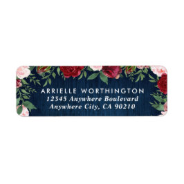 Navy Marsala Blush Green Country Rustieke bruiloft Etiket