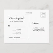 Navy Marsala Boho Bloemen Herfst bruiloft RSVP Uitnodiging Briefkaart (Achterkant)