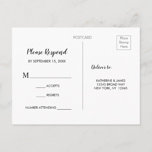 Navy Marsala Boho Bloemen Herfst bruiloft RSVP Uitnodiging Briefkaart (Achterkant)