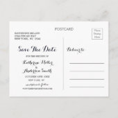 Navy Marsala Boho Floral Wedding Save the Date Aankondigingskaart (Achterkant)