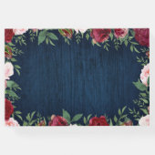 Navy Marsala Country Rustiek Bruiloft Gastenboek (Achterkant)