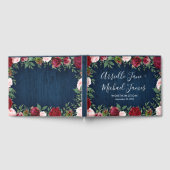 Navy Marsala Country Rustiek Bruiloft Gastenboek (Volledig)