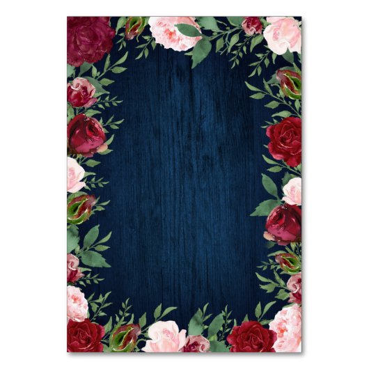 Navy Marsala Country Rustieke Bruiloft invoegen Ka Kaart (Achterkant)