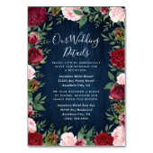 Navy Marsala Country Rustieke Bruiloft invoegen Ka Kaart (Voorkant)