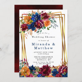 Navy Marsala Oranje Floral Gold Wedding Shower