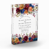 Navy Marsala Oranje Keepaardbruiloft Invite Fotoblokken (Links)