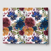 Navy Marsala Sinaasappel Floral Wedding Gastenboek (Achterkant)