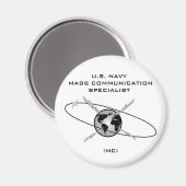 NAVY MASS COMMUNICATION SPECIALIST ROUND MAGNET (Voorkant / Achterkant)