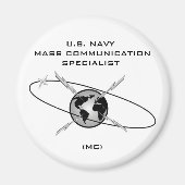 NAVY MASS COMMUNICATION SPECIALIST ROUND MAGNET (Voorkant)
