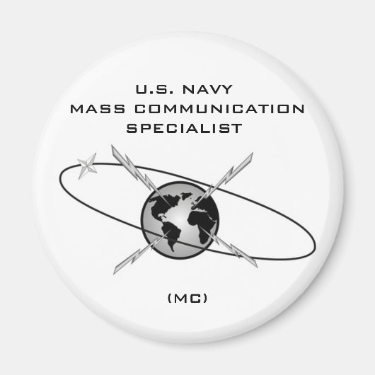 NAVY MASS COMMUNICATION SPECIALIST ROUND MAGNET (Voorkant)
