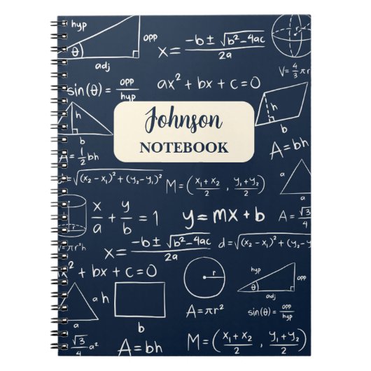 Navy Mathematics Lovers Wiskunde Geek Notitieboek (Voorkant)