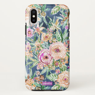 Navy MAUI MINDSET Colorful Tropical Floral Case-Mate iPhone Case