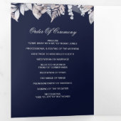 Navy Mauve rustieke bloemen foto bruiloft Drieluik Programma (Binnenzijde eerst)