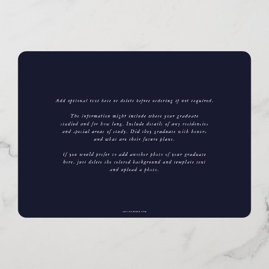 Navy MD Asclepius Afstuderen Foto aankondiging (Achterkant)