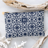 Navy Mediterranean Tegel Pattern Monogram Etui