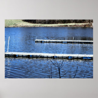 Navy-meer in blauw poster