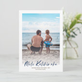 Navy Mele Kalikimaka - Minimale kerstfoto Feestdagenkaart (Staand voorkant)