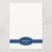 Navy Menu Kaart, Caroline Wedding Collectie (Achterkant)