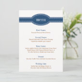 Navy Menu Kaart, Caroline Wedding Collectie (Staand voorkant)