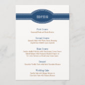 Navy Menu Kaart, Caroline Wedding Collectie (Voorkant)