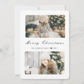 Navy Merry Christmas Modern 2 Foto Feestdagenkaart (Voorkant)