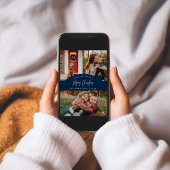 Navy Merry Christmas Modern Minimalistische Kaart