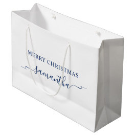 Navy Merry Christmas Ribbon Swash Handtekening Naa Groot Cadeauzakje