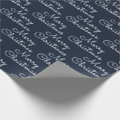 Navy Merry kerstfeestdag Cadeaupapier (Hoek)